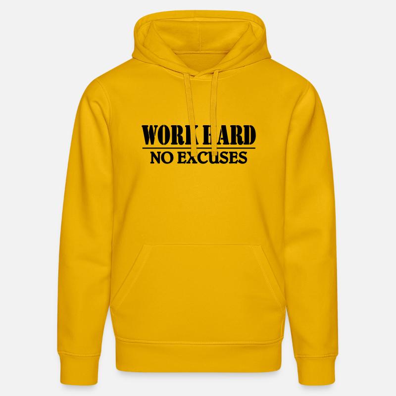 Work hard-no excuses - Sweat à capuche bio DRUMMER Stanley/Stella Unisexe - jaune spectre