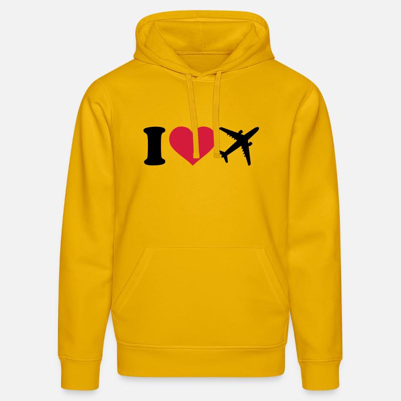 I love Avion - Sweat à capuche bio DRUMMER Stanley/Stella Unisexe - jaune spectre