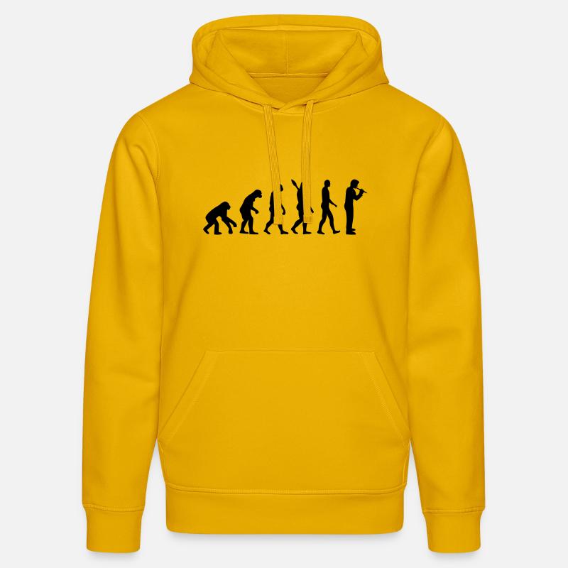 Evolution Flûte - Sweat à capuche bio DRUMMER Stanley/Stella Unisexe - jaune spectre