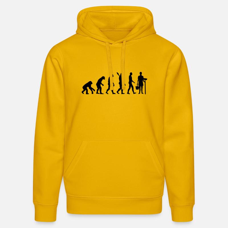 Évolution Femme de ménage - Sweat à capuche bio DRUMMER Stanley/Stella Unisexe - jaune spectre