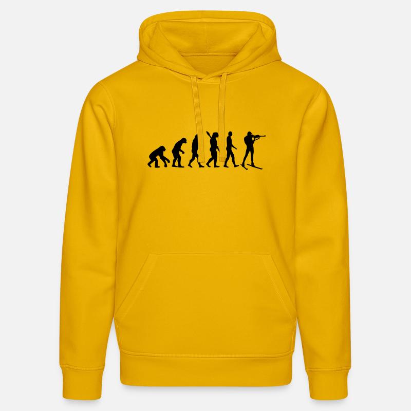 Évolution Biathlon - Sweat à capuche bio DRUMMER Stanley/Stella Unisexe - jaune spectre