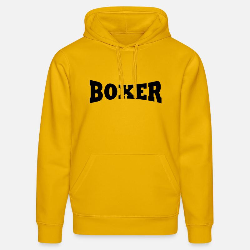 Boxer lettrage - Sweat à capuche bio DRUMMER Stanley/Stella Unisexe - jaune spectre