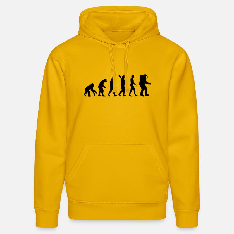 Evolution Astronaute - Sweat à capuche bio DRUMMER Stanley/Stella Unisexe - jaune spectre