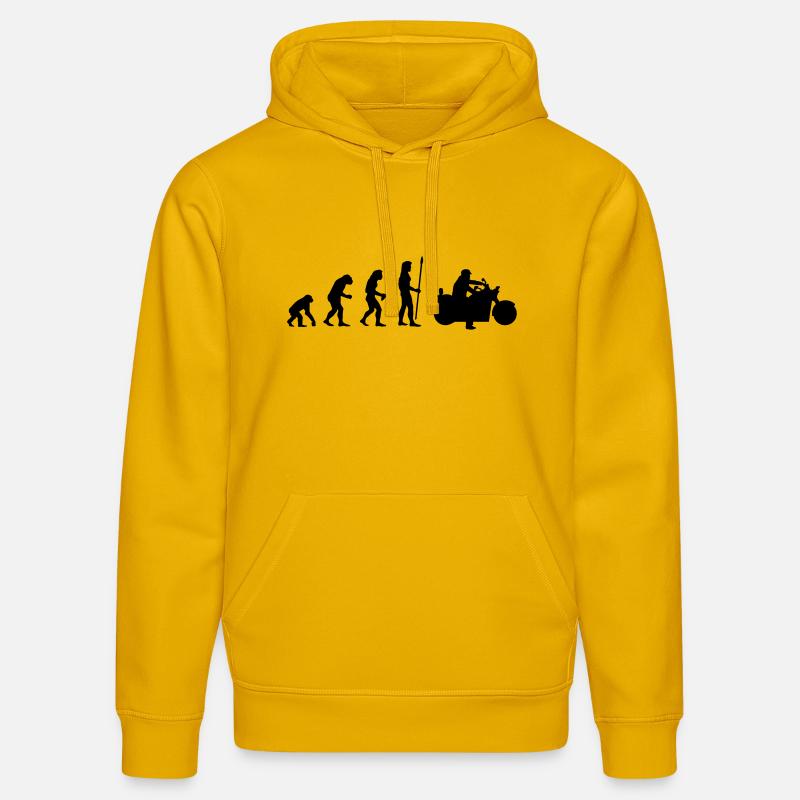 evolution_motorbike2 - Sweat à capuche bio DRUMMER Stanley/Stella Unisexe - jaune spectre
