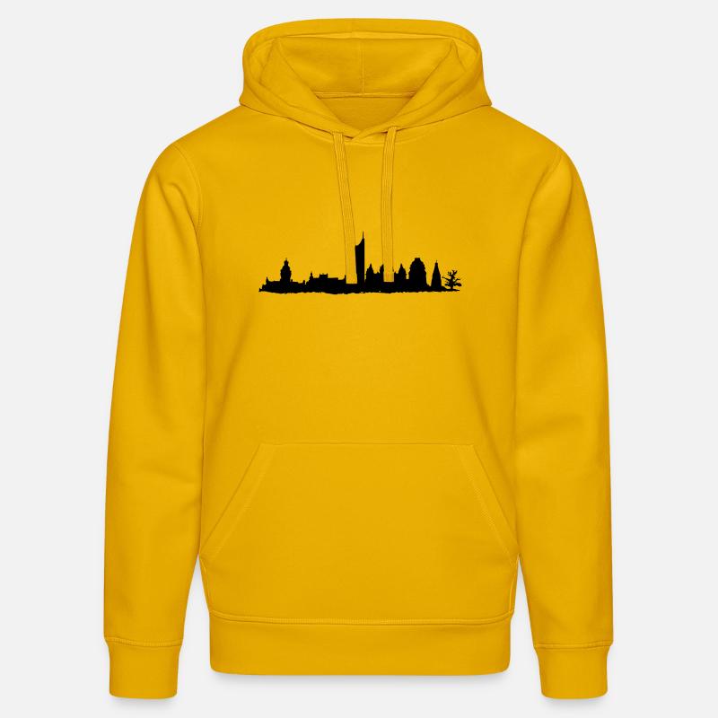 Leipzig Skyline - Sweat à capuche bio DRUMMER Stanley/Stella Unisexe - jaune spectre