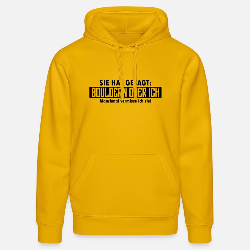bouldern oder ich - Stanley/Stella Unisex Bio-Hoodie DRUMMER  - Spektralgelb