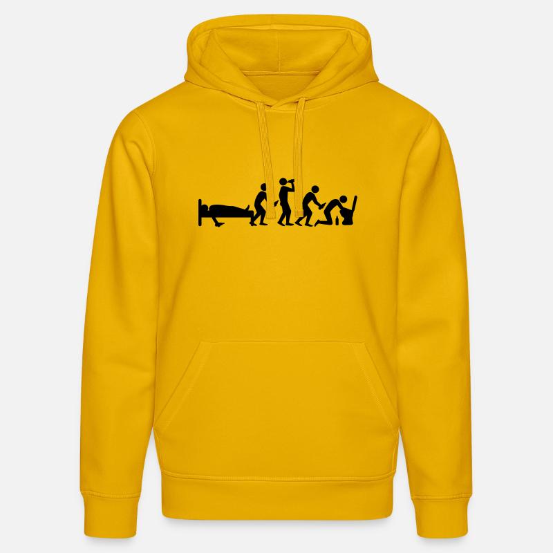 hangover_evolution - Sweat à capuche bio DRUMMER Stanley/Stella Unisexe - jaune spectre