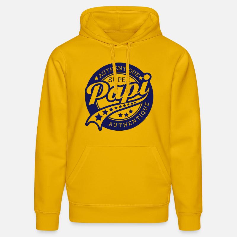 authentique super papi - Sweat à capuche bio DRUMMER Stanley/Stella Unisexe - jaune spectre