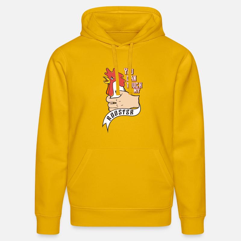 Tu peux toucher mon coq - Sweat à capuche bio DRUMMER Stanley/Stella Unisexe - jaune spectre