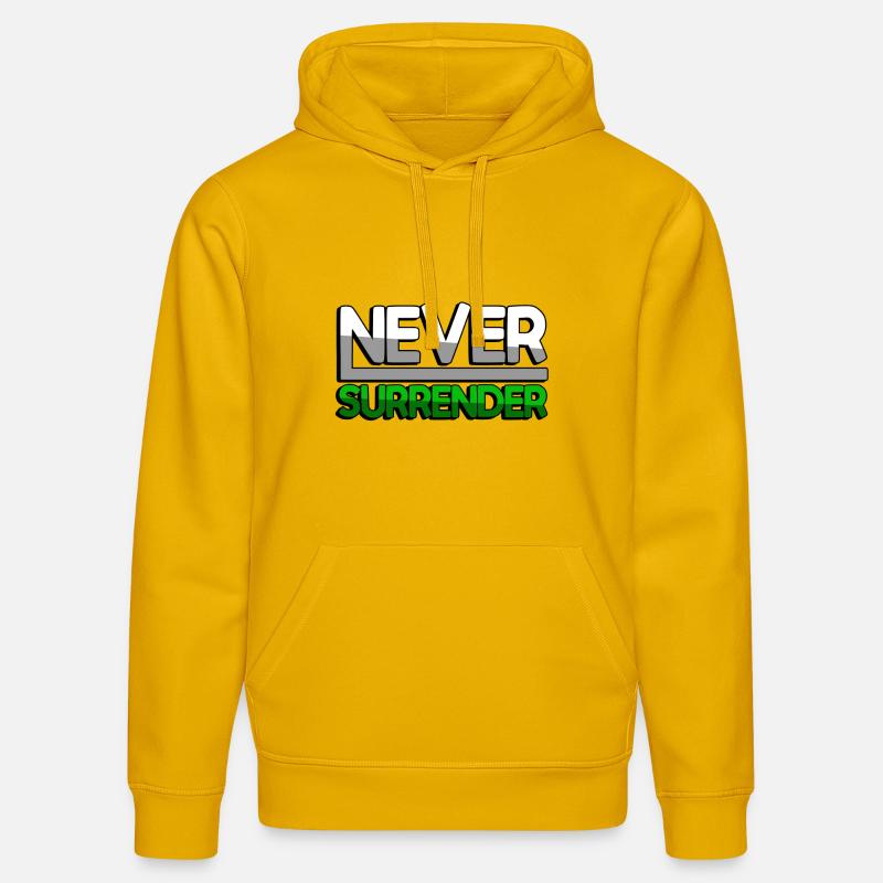 NEVER SURRENDER (Vert) - Jeux - Sweat à capuche bio DRUMMER Stanley/Stella Unisexe - jaune spectre