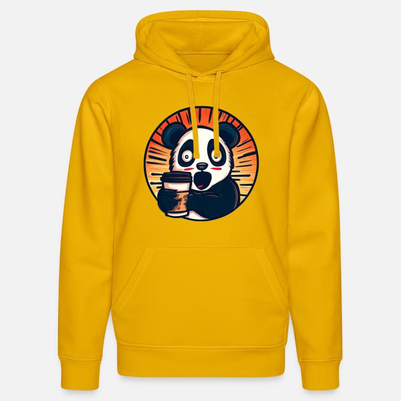 Panda Coffee Caféine Choc - Sweat à capuche bio DRUMMER Stanley/Stella Unisexe - jaune spectre
