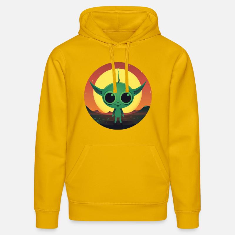 Coucher de soleil extraterrestre - Sweat à capuche bio DRUMMER Stanley/Stella Unisexe - jaune spectre
