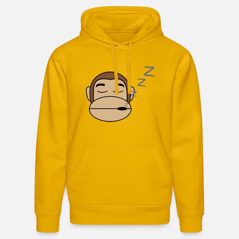 Singe idée cadeau de sommeil - Sweat à capuche bio DRUMMER Stanley/Stella Unisexe - jaune spectre