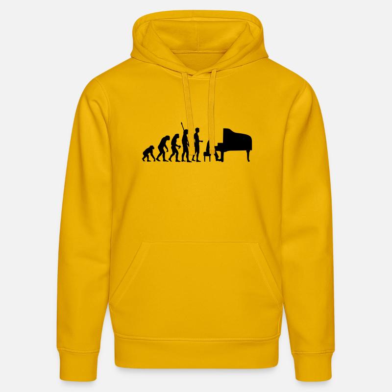 evolution_pianist - Stanley/Stella Unisex Bio-Hoodie DRUMMER  - Spektralgelb