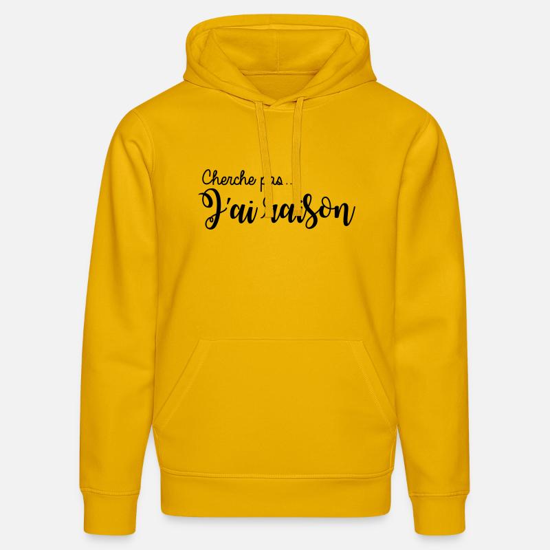 cherche pas... j'ai raison - Sweat à capuche bio DRUMMER Stanley/Stella Unisexe - jaune spectre
