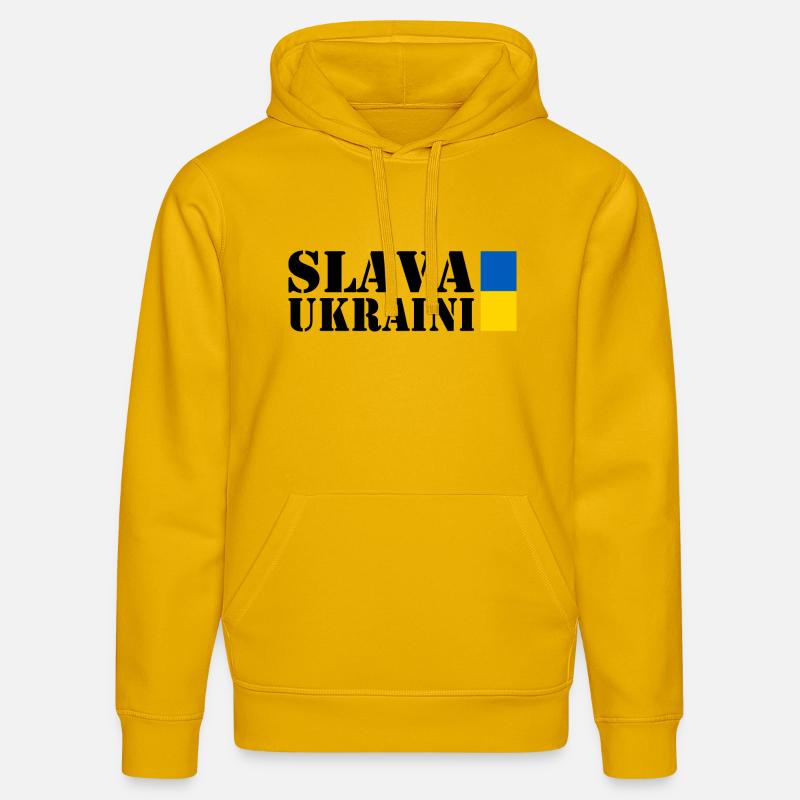 Slava ukraini - Sweat à capuche bio DRUMMER Stanley/Stella Unisexe - jaune spectre