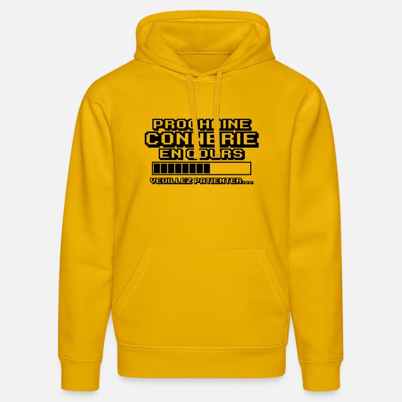 prochaine connerie en cours - Sweat à capuche bio DRUMMER Stanley/Stella Unisexe - jaune spectre