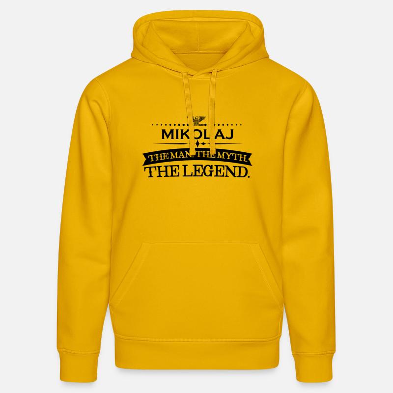 Mann mythos legende geschenk Mikolaj - Sweat à capuche bio DRUMMER Stanley/Stella Unisexe - jaune spectre