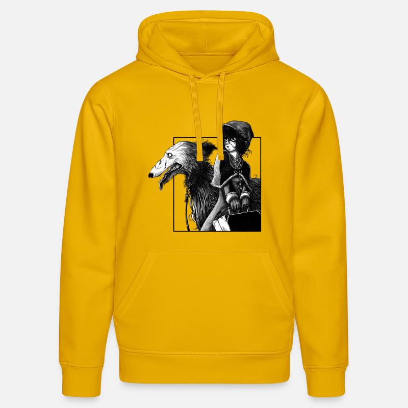 Chaperon noir - Sweat à capuche bio DRUMMER Stanley/Stella Unisexe - jaune spectre
