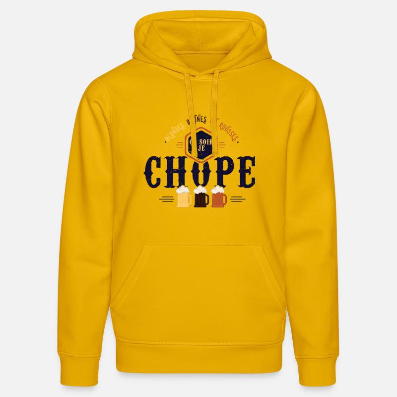 Ce soir je chope - Sweat à capuche bio DRUMMER Stanley/Stella Unisexe - jaune spectre