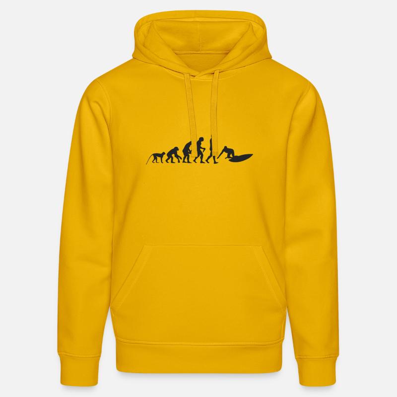 Evolution de surf - Sweat à capuche bio DRUMMER Stanley/Stella Unisexe - jaune spectre