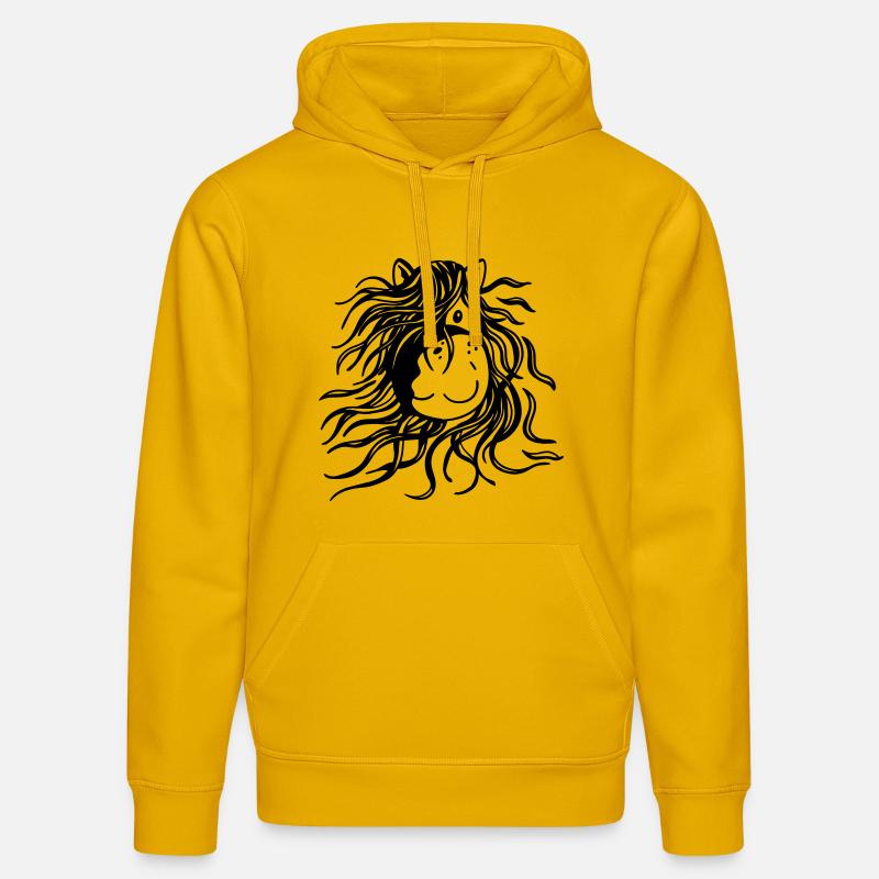 Pferd mit dicker Mähne - Pferde - Comic - Stanley/Stella Unisex Bio-Hoodie DRUMMER  - Spektralgelb