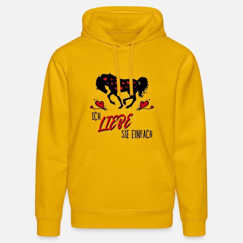 Pferde Herz Statement Isländer Islandpferde - Stanley/Stella Unisex Bio-Hoodie DRUMMER - Spektralgelb