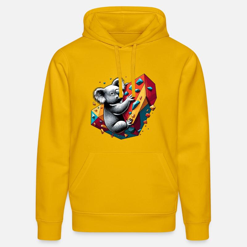 Bouldering Koala cadeau - Sweat à capuche bio DRUMMER Stanley/Stella Unisexe - jaune spectre