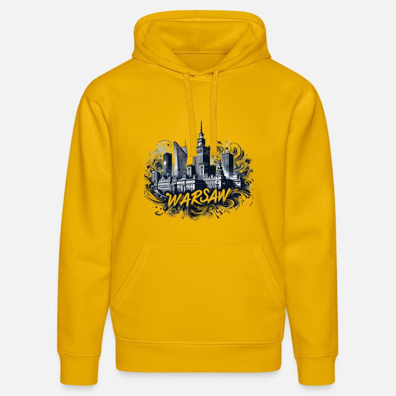 Varsovie Capitale Pologne Cadeau - Sweat à capuche bio DRUMMER Stanley/Stella Unisexe - jaune spectre