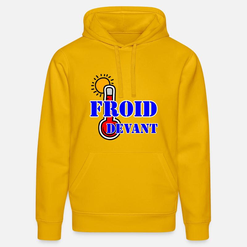 FROID DEVANT. - Sweat à capuche bio DRUMMER Stanley/Stella Unisexe - jaune spectre