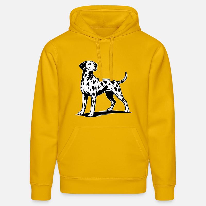 Silhouette dalmate noir et blanc - Sweat à capuche bio DRUMMER Stanley/Stella Unisexe - jaune spectre