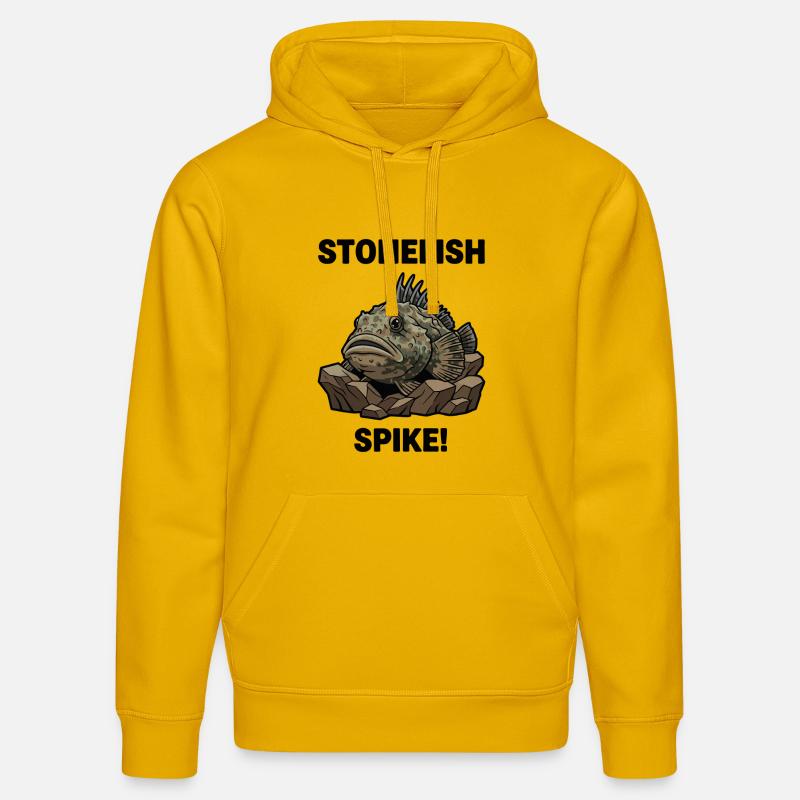 Poisson Pierre Danger Spike Stonefish Noir - Sweat à capuche bio DRUMMER Stanley/Stella Unisexe - jaune spectre