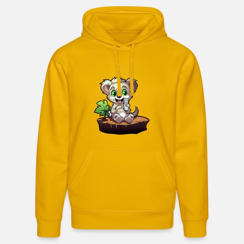 Petit koala sur la souche - Sweat à capuche bio DRUMMER Stanley/Stella Unisexe - jaune spectre