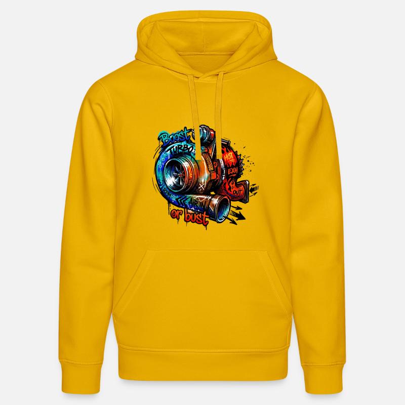Turbo Boost ou Bust - Sweat à capuche bio DRUMMER Stanley/Stella Unisexe - jaune spectre