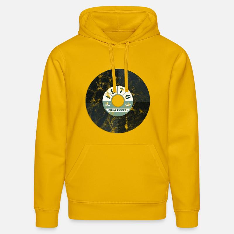 Millésime 1976 - Sweat à capuche bio DRUMMER Stanley/Stella Unisexe - jaune spectre