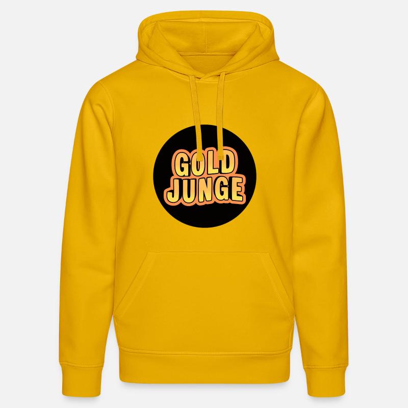 Lettrage de garçon doré - Sweat à capuche bio DRUMMER Stanley/Stella Unisexe - jaune spectre