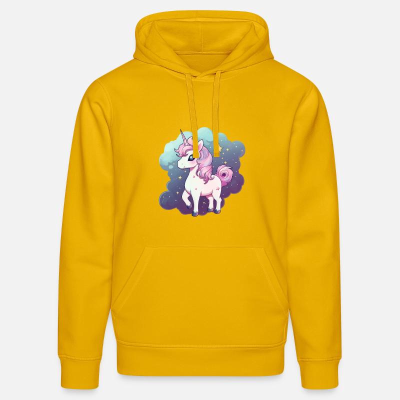Licorne pastel - Sweat à capuche bio DRUMMER Stanley/Stella Unisexe - jaune spectre