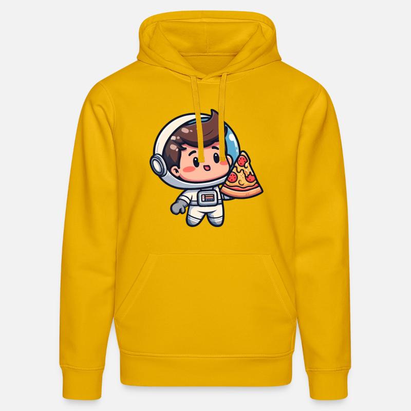 Astronaute avec pizza - Sweat à capuche bio DRUMMER Stanley/Stella Unisexe - jaune spectre