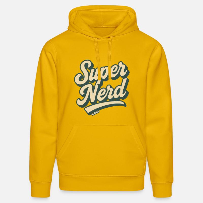 Super Nerd Retro Script - Sweat à capuche bio DRUMMER Stanley/Stella Unisexe - jaune spectre