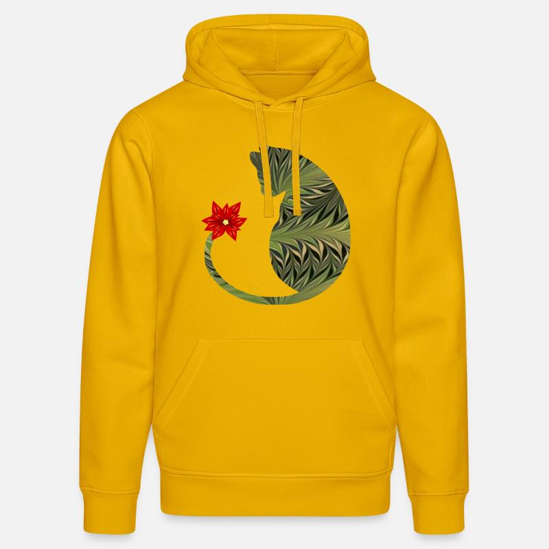 chat avec fleur e 101 - Sweat à capuche bio DRUMMER Stanley/Stella Unisexe - jaune spectre