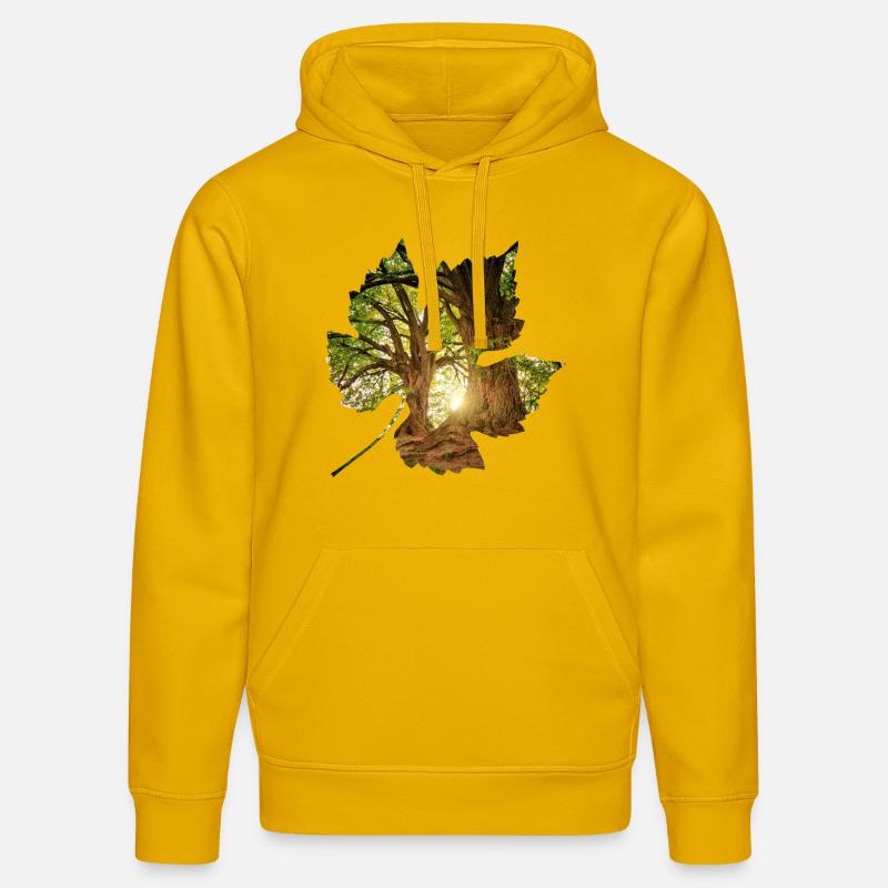 wald 24 im blatt - Sweat à capuche bio DRUMMER Stanley/Stella Unisexe - jaune spectre