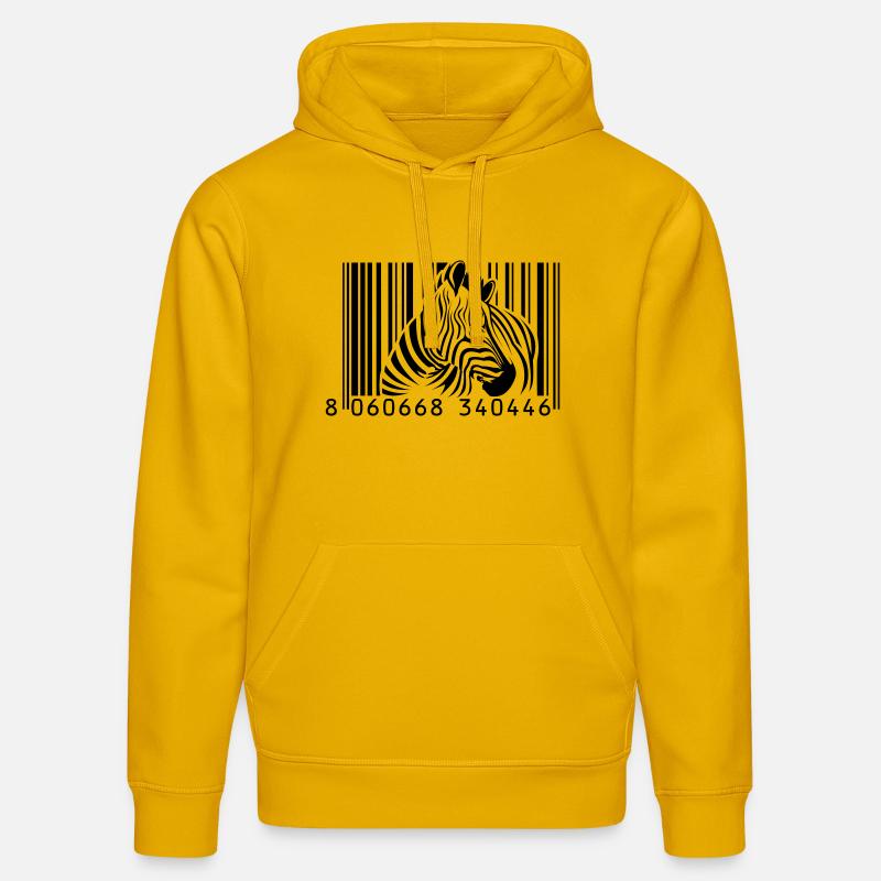 code à barres zèbre - Sweat à capuche bio DRUMMER Stanley/Stella Unisexe - jaune spectre
