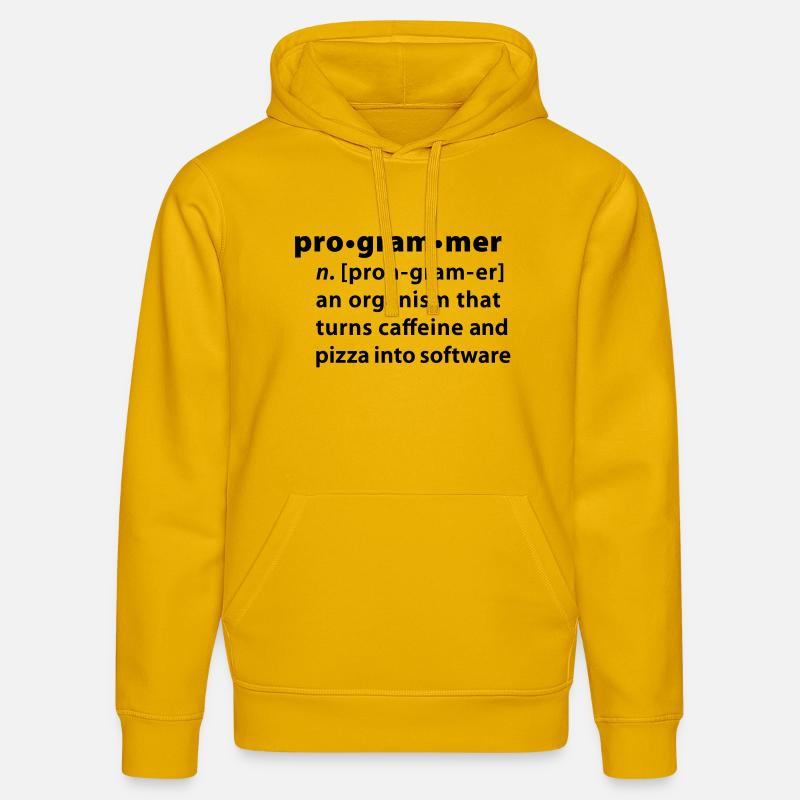 Programmer definition - Programmer la définition - Sweat à capuche bio DRUMMER Stanley/Stella Unisexe - jaune spectre