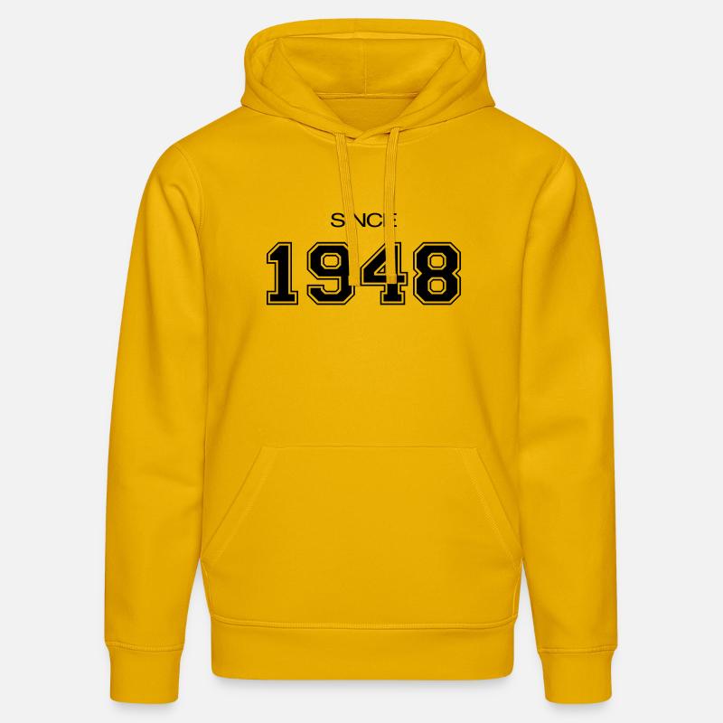 cadeau d'anniversaire 1948 - Sweat à capuche bio DRUMMER Stanley/Stella Unisexe - jaune spectre