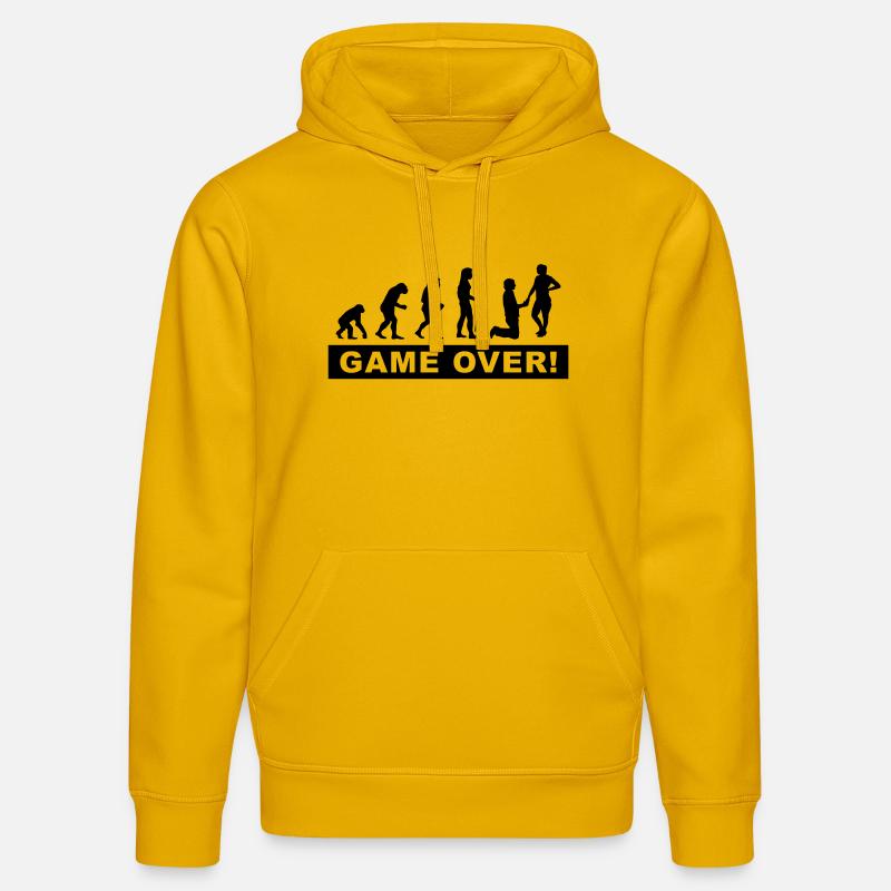 evolution_wedding - Stanley/Stella Unisex Bio-Hoodie DRUMMER  - Spektralgelb