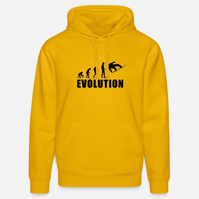 EVOLUTION SNOWBOARD Neige Hiver Cadeau - Sweat à capuche bio DRUMMER Stanley/Stella Unisexe - jaune spectre