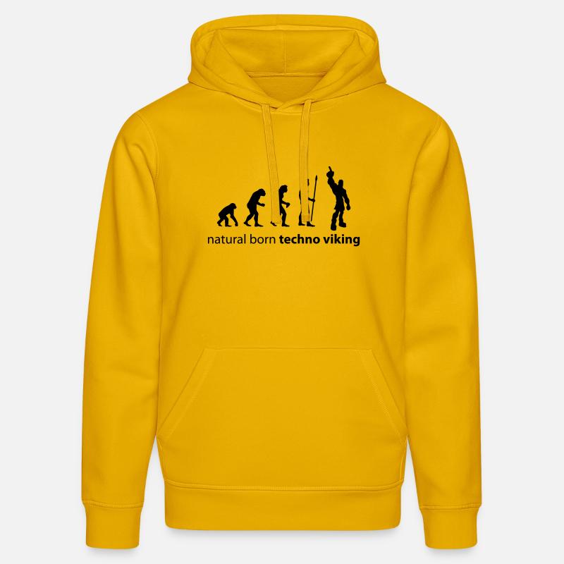 evolution_techno_viking - Sweat à capuche bio DRUMMER Stanley/Stella Unisexe - jaune spectre