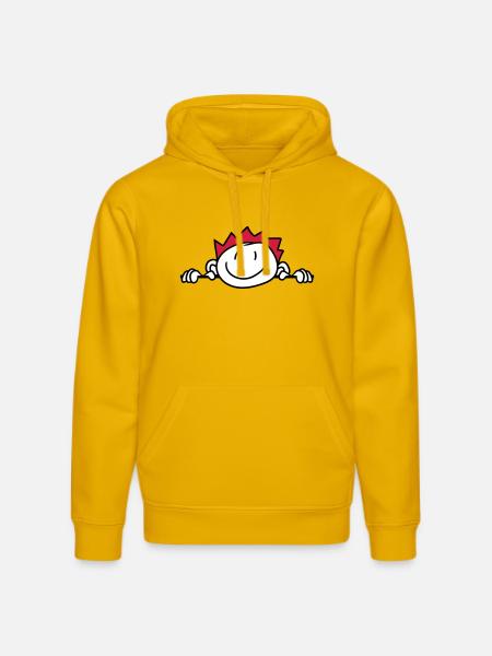 hide wall wall face head child painted kri - Stanley/Stella DRUMMER Unisex Organic Hoodie - spectra yellow