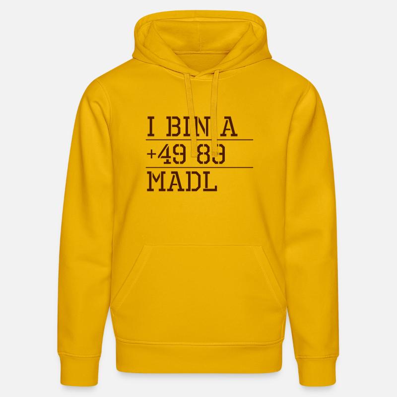 Code de Munich Madl - Sweat à capuche bio DRUMMER Stanley/Stella Unisexe - jaune spectre