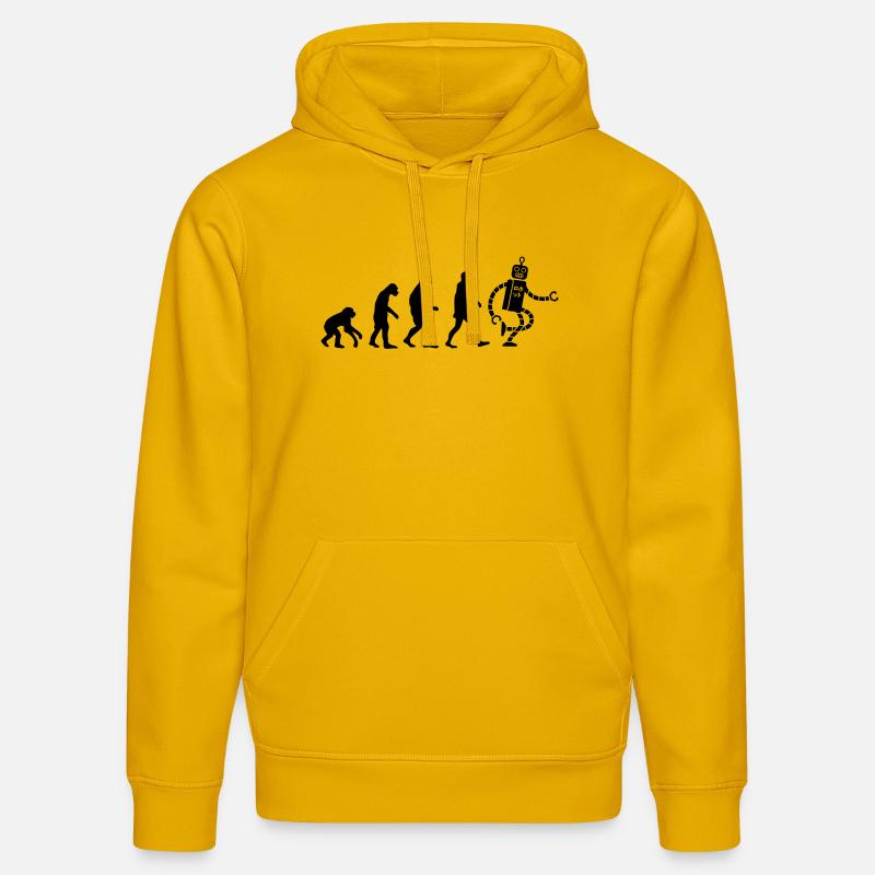evolution robot - Stanley/Stella DRUMMER Unisex Organic Hoodie - spectra yellow
